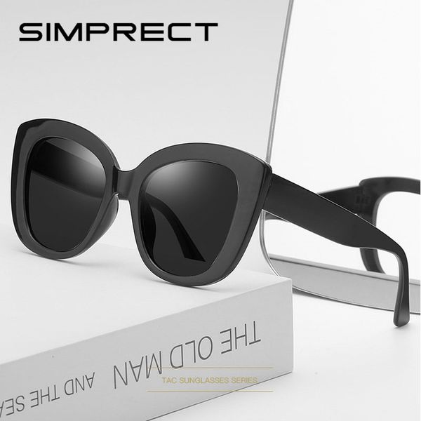 

simprect поляризованные солнцезащитные очки женщины 2019 ретро кошачий глаз солнцезащитные очки негабаритные старинные водительские солнцеза, White;black