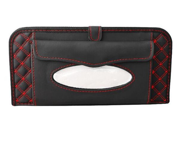 

car tissue box pu leather sun visor type tissue boxes napkin holder auto interior accessories