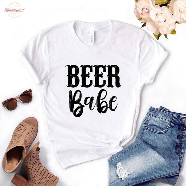 

beer babe print women tshirt cotton casual funny t shirt gift for yong girl tee drop ship pm 5, White