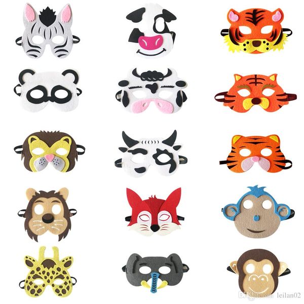 Maschera da supereroe per bambini Costumi animali in feltro Festa di Natale di Halloween in maschera Panda Volpe La maschera di mucca favorisce i regali