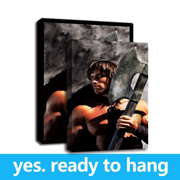 

framed art oil painting conan the barbarian art print on canvas home decor - ready to hang - frame