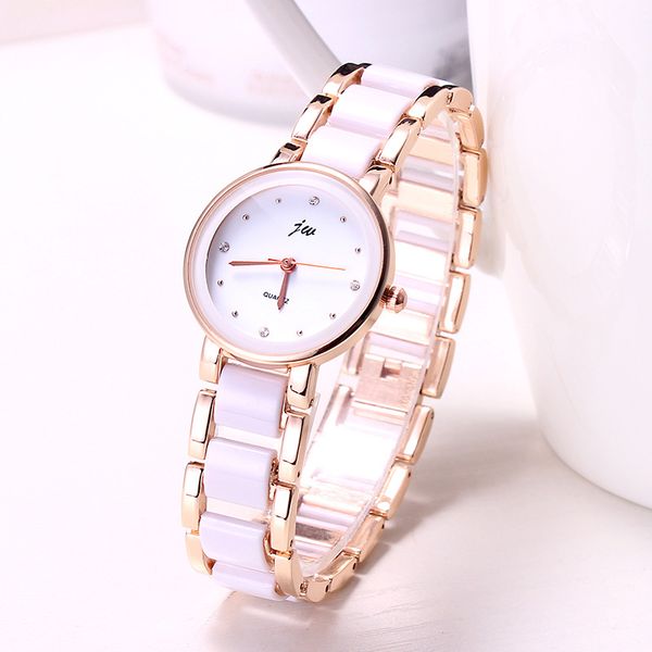 

ceramic watch strap 2020 casual fashion clock ladies dress women quartz watch bracelet wristwatch, Slivery;brown