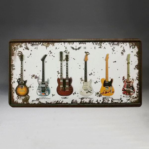

tin signs vintage car license plate metal retro plaque garage wall art bar decor plate hero 15*30cm