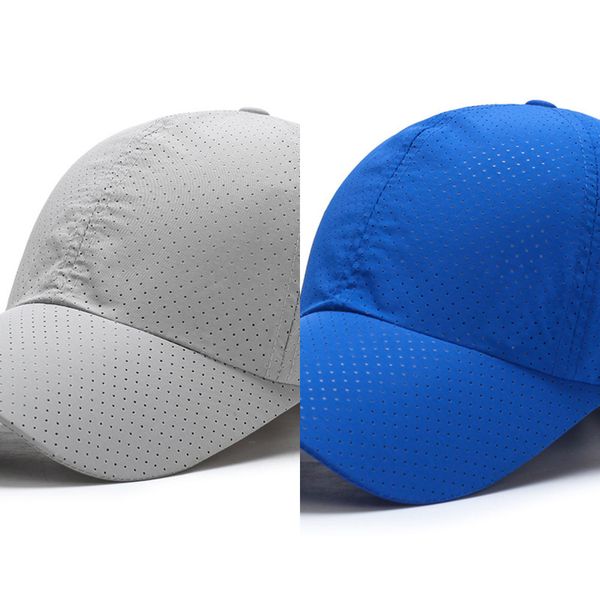 

summer women and men baseball hat mesh baseball caps breathable sun hats snapback quick dry cap, Blue;gray