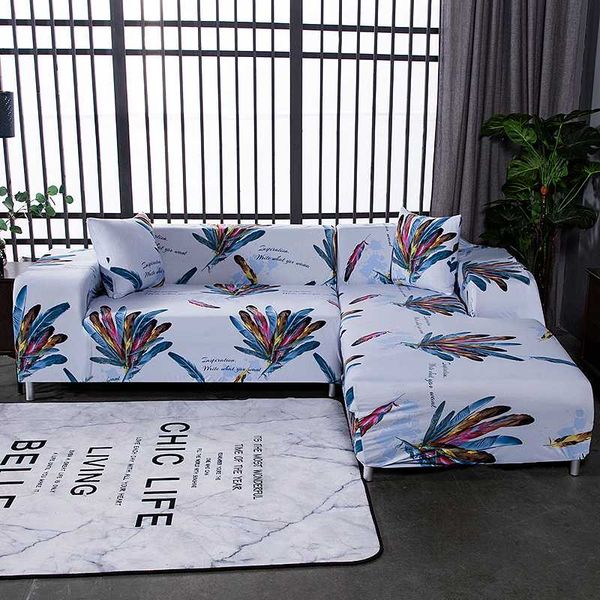 

1/2 pieces sofa cover set geometric couch cover elastic sofa for living room pets corner l shaped chaise longue