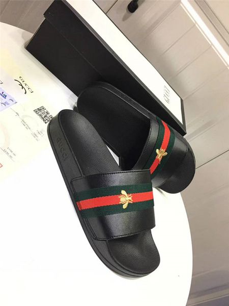 

Высочайшее Качество Натуральная Кожа Желтая Пчела Женские Слайды G Тапочки Женск