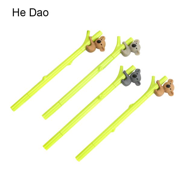 

0.38mm 4pcs bright color cute koala branches black ink gel pen signing pen writing tool school office supply student stationery
