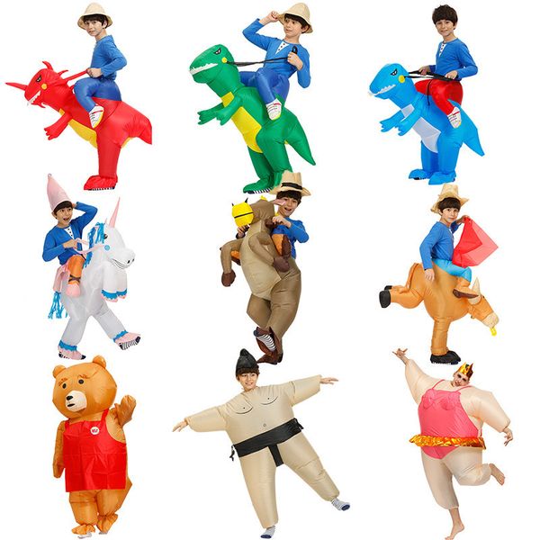 

kids adults cosplay halloween party jumpsuit costumes inflatable dinosaur unicorn anime fancy dress clothing for men