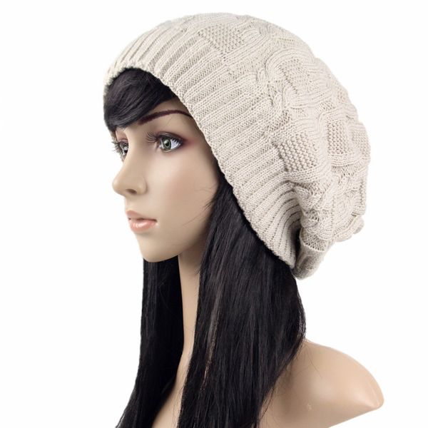 

slouchy cable knit beanie for women warm oversized slouch winter hats ,thick, soft stretch knitted caps for cold weather, Blue;gray