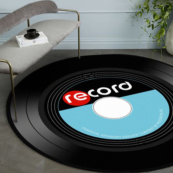 

2019 new music printed soft fabric round floor mat carpet room area bedroom rug