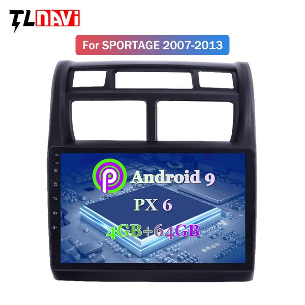 

px6 4g+64g android 9.0 car dvd gps player for kia sportage 2007-2013 built-in radio video navigation bt wifi