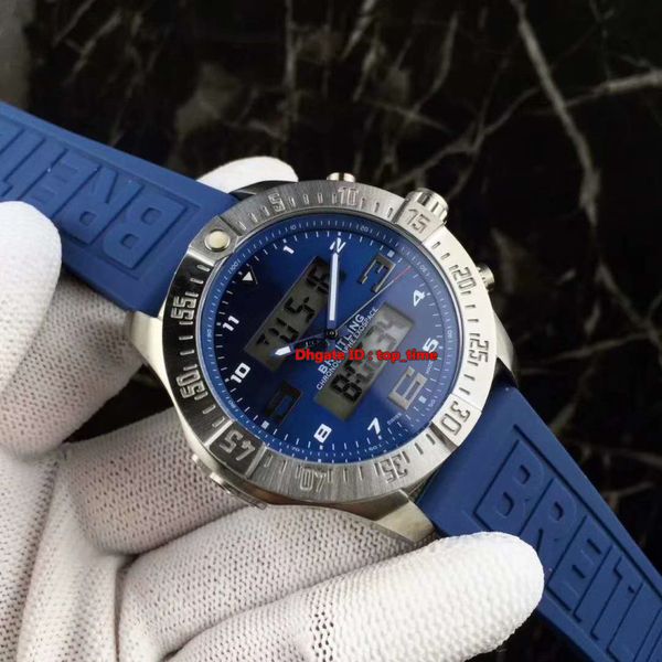 Hot 8 estilo de alta qualidade Assista Aeroespacial Evo E7936310 43 MM Quartz Mens Watch Azul Dial Rubber Strap Gents Relógios