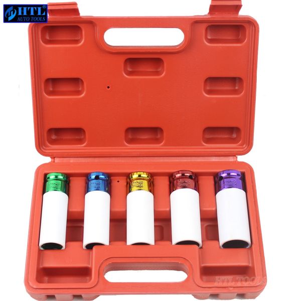

5pcs thin wall alloy wheel nut socket deep impact socket set 15mm 17mm 19mm 21mm 22mm 1/2" dr