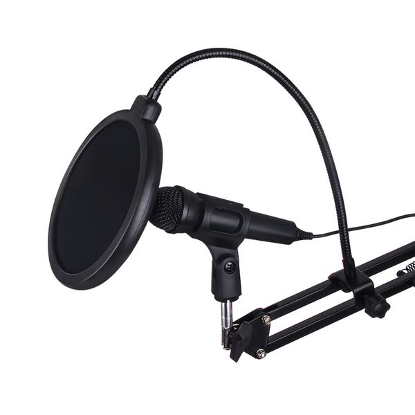 

durable double layer windscreen studio microphone flexible wind screen mask mic pop filter bilayer shield for speaking recording