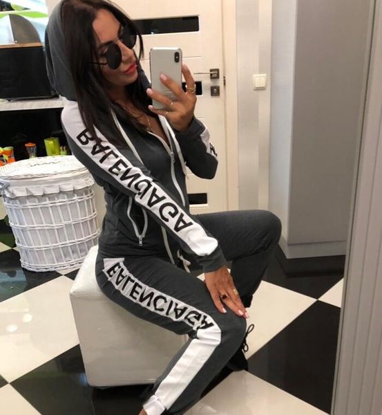 

New ca ual track uit women 2 piece et and pant triped ladie lei ure two piece pullover uit xl