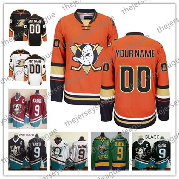 

custom anaheim ducks mens womens youth old brand orange white black third purple any name any number stitched hockey jerseys s-4xl, Black;red