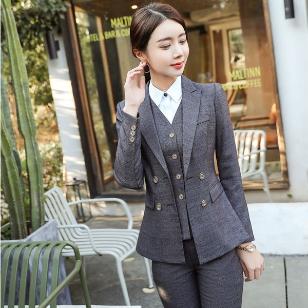 

uniform designs slim fashion professional pantsuits ladies office for business women blazers pants suits trousers sets, White;black