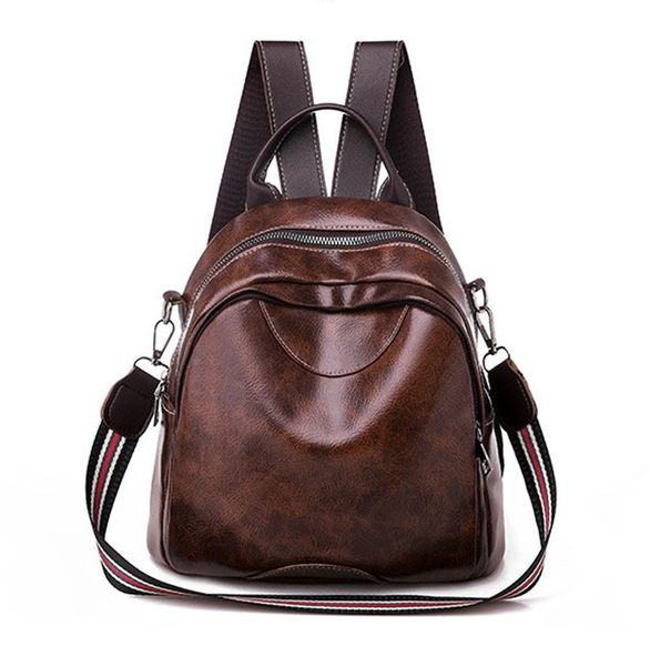 

8l small women leather backpack 2020 fashion woman backpacks casual travel backpack brown black womens bag bagpack 26*25*13cm