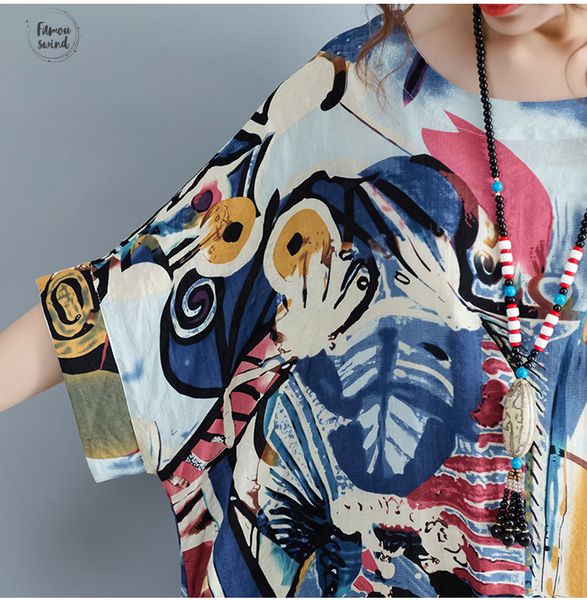 

размер плюс платье женщины patchwork pattern лето печати урожай льняные платья женские вскользь увеличенные элегантные платья, Black;gray