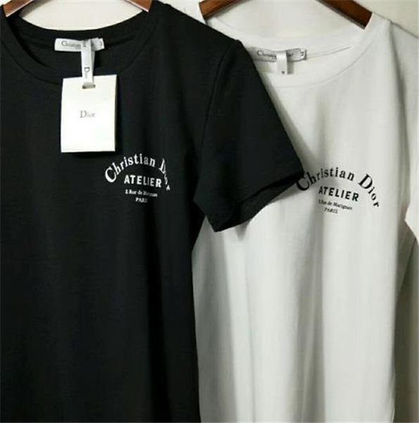 

Классический двусторонний принт футболки Designr короткие рукава футболки для женщин мужчины лето дышащий q3 Christian Dior tee