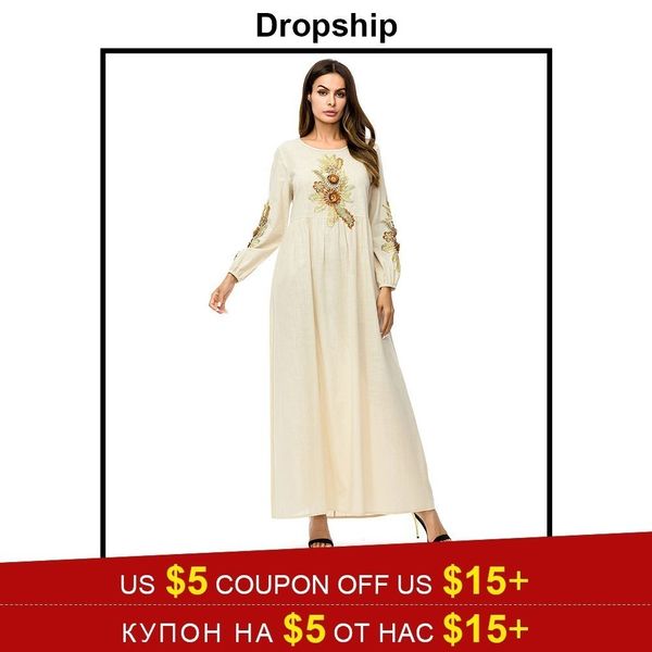 2019 Dropship Dress Women 29 Styles Dresses Long Maxi Plus Size Vintage Vestidos Verano 2019 Robe Femme Muslim Embroidery Print J190505 From Tubi04