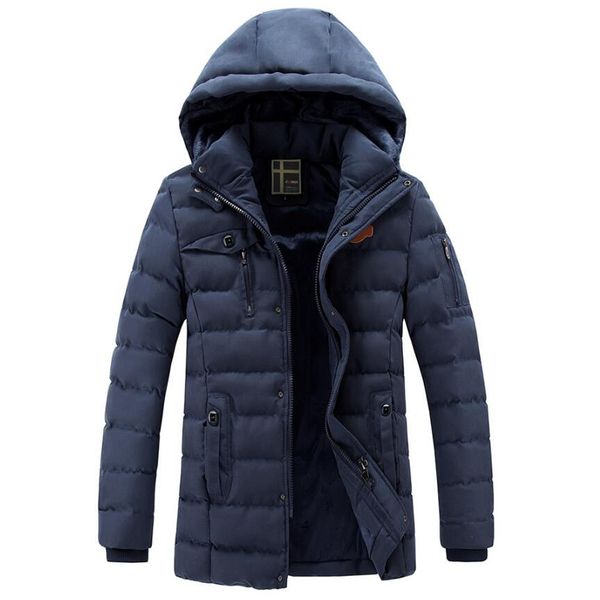 

winter thicken parka, men casual outwear windproof fleece warm long coat, man winter jacket mens warm hooded detachable clothes, Tan;black