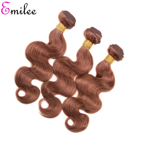 Emilee Malaysian Pre Colored Ombre Brown Hair Bundles With Closure