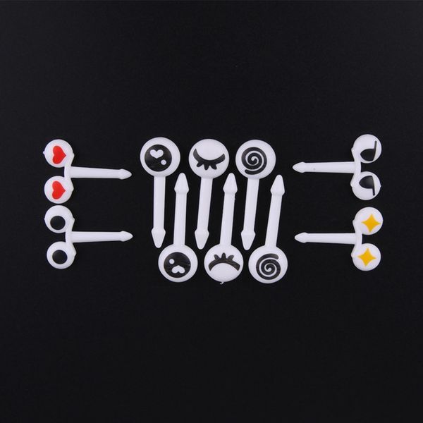 

10pcs / set mini eye fruit fork reusable plastic fruit fork decorative sticks children lunch bento box accessories kitchen a