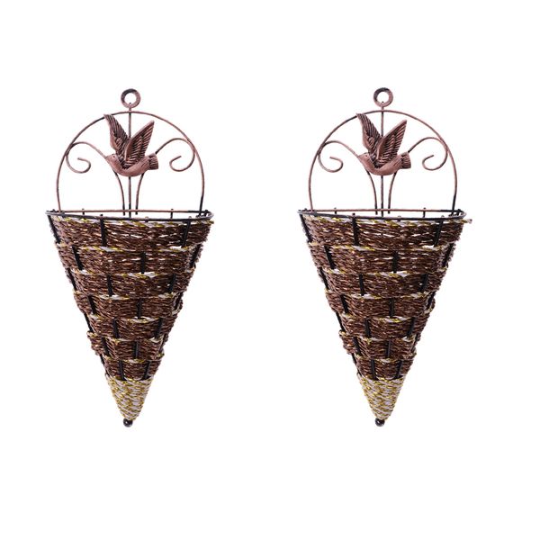 

2x висячие cone плантатор цветочные корзины для дома ярд свадебный декор wall-mount