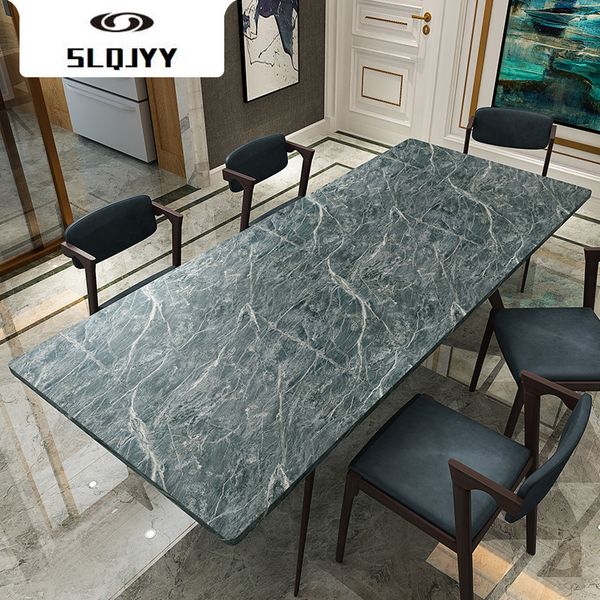 

new style thick marbled sticker kitchen oilproof waterproof cabinet table counterfurniture renovation decorative wallpaper