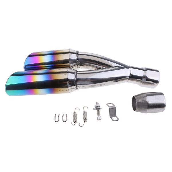 

красочные мотоциклетные 51мм двойной выход глушителем tail вентиляционная труба скольжения на