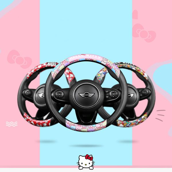 

kitty cat car steering wheel covers anti-slip auto steering-wheel cover car wheel cover interior accessories for women girls