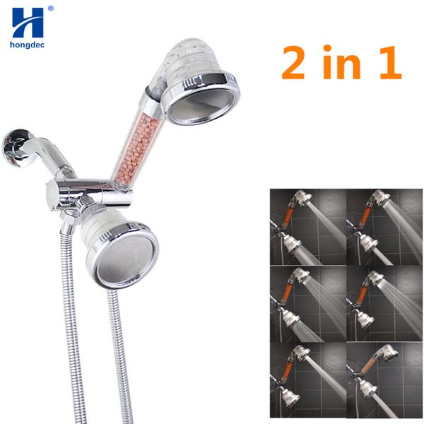 

hongdec white 3 spray 2 в 1 верхний душ высокого давления набор ионный фильтр ручной душ