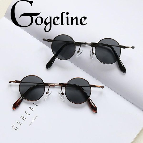 

small round sunglasses women men uv400 metal brand designer punk sun glasses steampunk vintage goggles black shades dzxdz