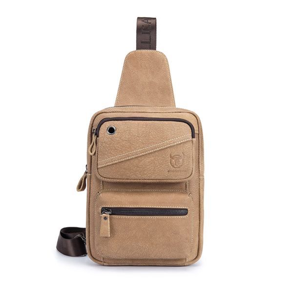 

fggs-bullcaptain chest bag men clasp genuine leather bag messenger fashion men's bags genuine