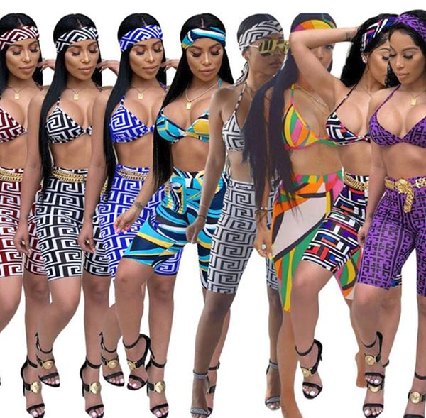 

Women hort bra 2 piece et print che t wrap hort pant outfit bodycon hort trou er ve t plaid port uit night club clothe 77