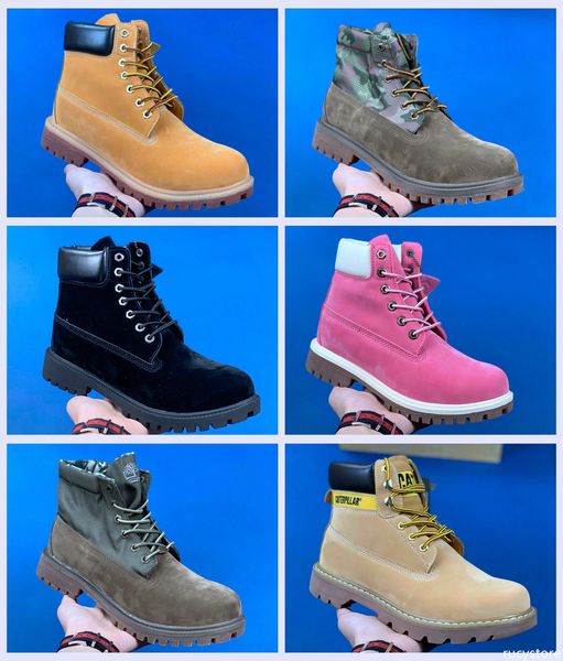 

2019 fashion men luxury designer desert pink red camo ladies women winter boots mens leather work boots waterproof rain bottes hiking shoes