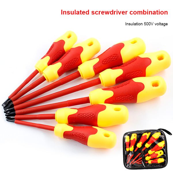 

8 pcs electricians screwdriver set tool electrical insulated high voltage multi screw head type ty