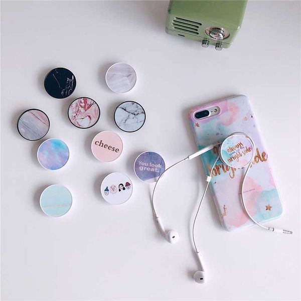 

marbling ring foldable phone holder japanese and korean style for all mobile phones and tablets blank phone grips and 16 colors optional
