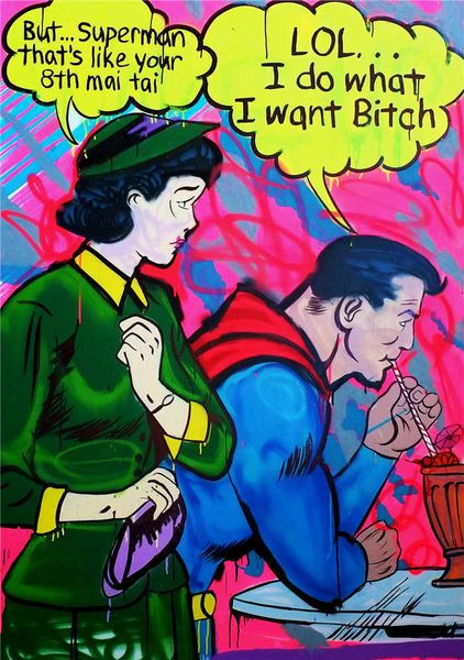 

timmy sneaks oil painting on canvas wall decor graffiti art superman wall art home decor handpainted &hd print 191021