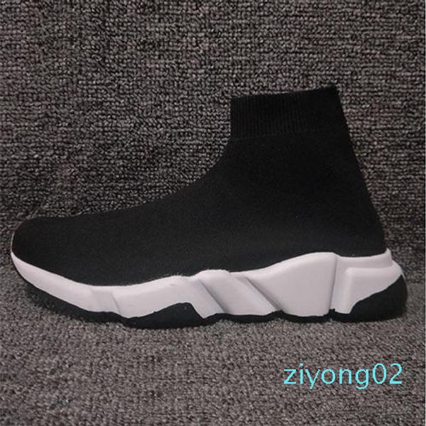 

new paris speed trainers knit sock shoe original luxury designer mens womens sneakers high casual shoes z2, Black