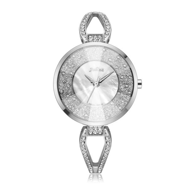 

julius ladies bracelet watch fashion ladies elegant wear watch shiny silver gold bracelet ja-389, Slivery;brown