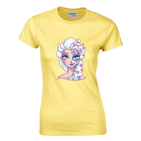 

skull princess women t-shirt vintage 90s cool kawaii harajuku t shirt brand funny tumblr rock cotton & tees, White