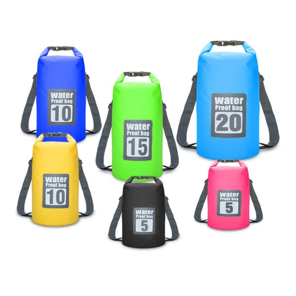 

pvc waterproof bag 5l 10l waterproof dry sack bag for canoe kayak rafting outdoor sport travel bags kit equipment