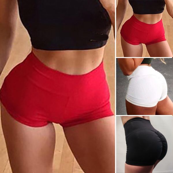 

high waist seamless gym shorts fitness yoga short scrunch buyoga shorts spandex red short workout legging, White;red