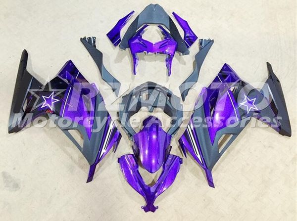 

4gifts injection mold new abs motorcycle full fairings kits fit for kawasaki ninja 300 ex300 300r 2013 2014 2015 2016 2017 set purple