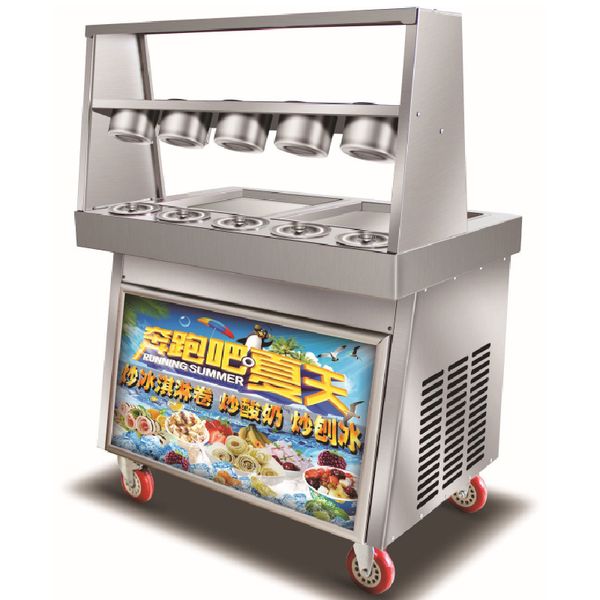 BEIJAMEI Double Square Pan Fried Ice Cream Roll Machine / 110V 220V Flat Pan Thailand Fry Ice Cream Maker