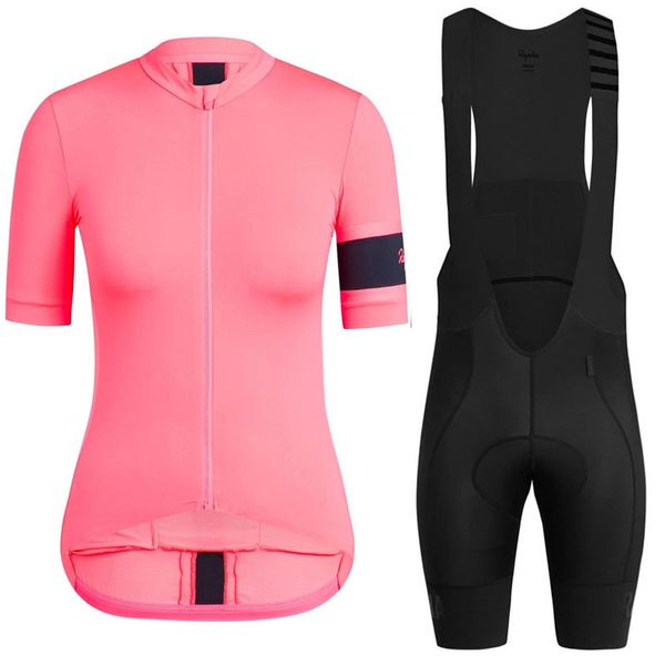 Summer Women Cycling Short Sleeve Jersey Bib Shorts Set Breathable Ropa Ciclismo