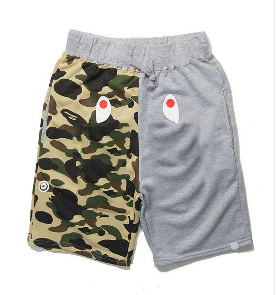 

a baape designer shorts luxury shark mouth como trackpants for beach fashion eyes pattern boys street brand cropped pants 2020 new, White;black