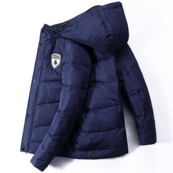 

mens designer thick jackets luxury solid color mens down coat fashion womens embroidery badge winter clothes 4 colors 2019 winter, Black